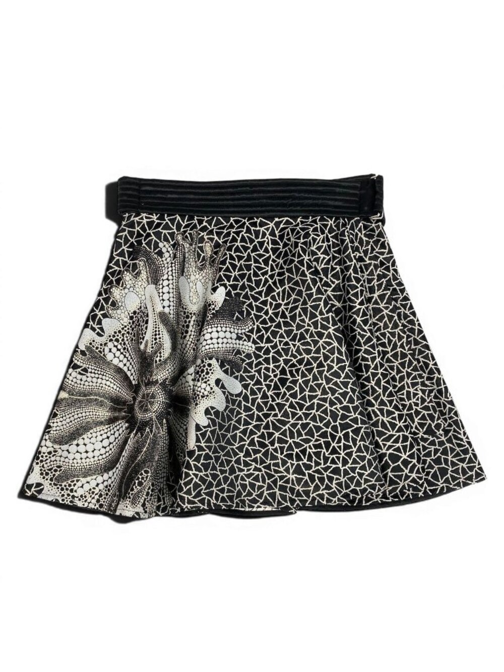 Louis Vuitton Yayoi Kusama Flower Skirt with Belt 36 Black